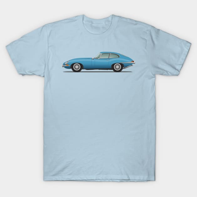 E Type Series 1 Coupe Cotswold Blue T-Shirt by SteveHClark